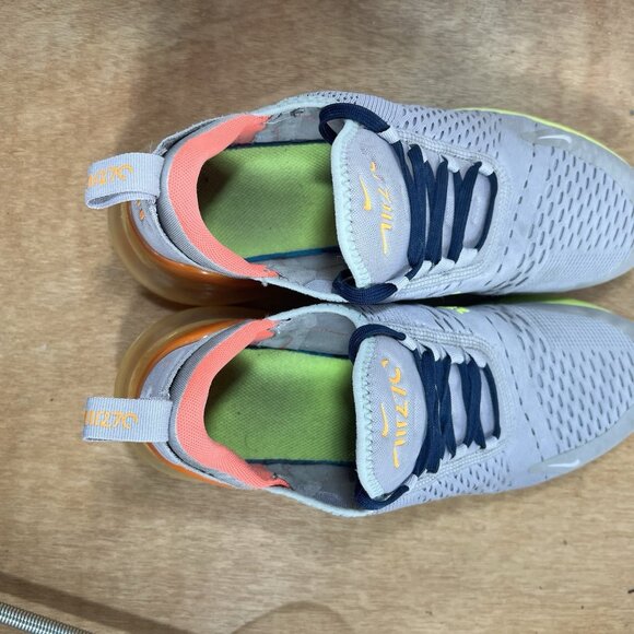 Nike Air Max 270 Men Size 9.5 Shoes Gray Volt Orange AH8050-012 Sneaker Athletic - Picture 8 of 9